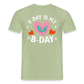 Geburtstagsfeier Zum Valentinstag, 14. Februar - Männer T-Shirt - Sage - Vorne - AI Model Male 178 light (178cm)