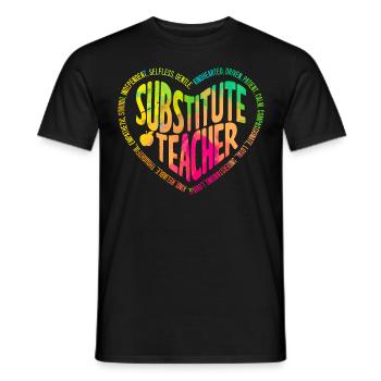 Cool Pride Passion Substitute Teacher - Men's T-Shirt - black - Front - AI Model Male 178 light (178cm)