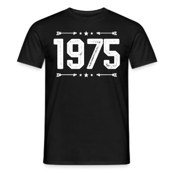 Millésime 1975 Millésime 50ème anniversaire 1975. - T-shirt homme - noir - Devant - AI Model Male 178 light (178cm)