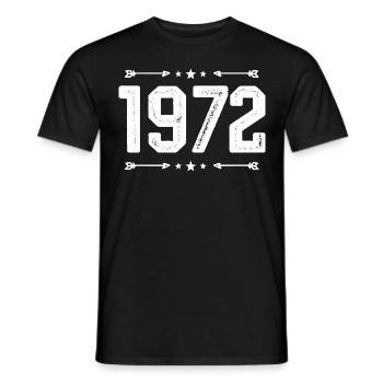 Vintage 1972 Vintage 53rd Birthday 1972 - Men's T-Shirt - black - Front - AI Model Male 178 light (178cm)