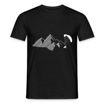 Berg - Gleitschirmfliegen - (7) - Männer T-Shirt - Schwarz - Vorne - AI Model Male 178 light (178cm)