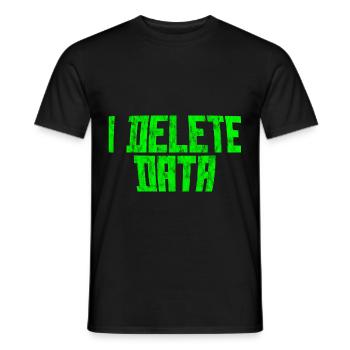 I Delete Data 3 - Men's T-Shirt - black - Front - AI Model Male 178 light (178cm)