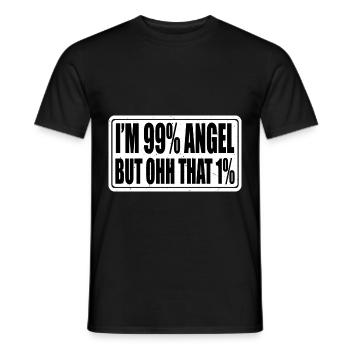 Je suis 99% Ange Mais oh que 1% 4 - T-shirt homme - noir - Devant - AI Model Male 178 light (178cm)