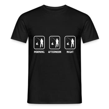 Matin, après-midi, nuit et pêche - (3) - T-shirt homme - noir - Devant - AI Model Male 178 light (178cm)