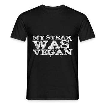 My Steak Was Vegan 3 - Männer T-Shirt - Schwarz - Vorne - AI Model Male 178 light (178cm)