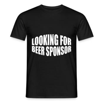 À la recherche d’un sponsor de bière 4 - T-shirt homme - noir - Devant - AI Model Male 178 light (178cm)