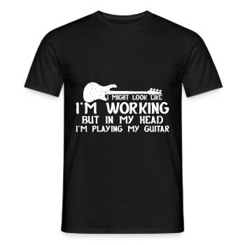 But In My Head I'm Playing My Guitar 3 - Men's T-Shirt - black - Front - AI Model Male 178 light (178cm)