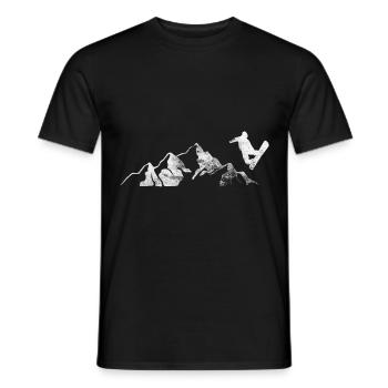 Montagne - Snowboard - (10) - T-shirt homme - noir - Devant - AI Model Male 178 light (178cm)