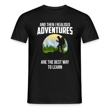 Travel World Tour Airplane Travelshirt Adventure - Men's T-Shirt - black - Front - AI Model Male 178 light (178cm)