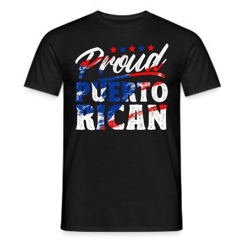 Fier Portoricain d’origine portoricaine - T-shirt homme - noir - Devant - AI Model Male 178 light (178cm)