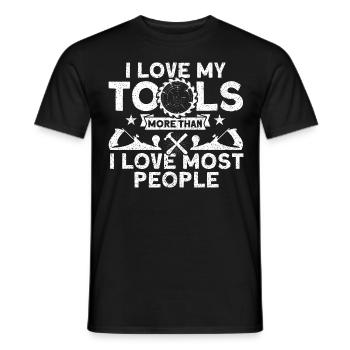 J’adore mes outils charpentier - T-shirt homme - noir - Devant - AI Model Male 178 light (178cm)
