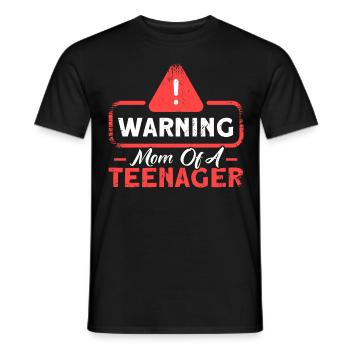Avertissement Mère de la famille d’un adolescent - T-shirt homme - noir - Devant - AI Model Male 178 light (178cm)