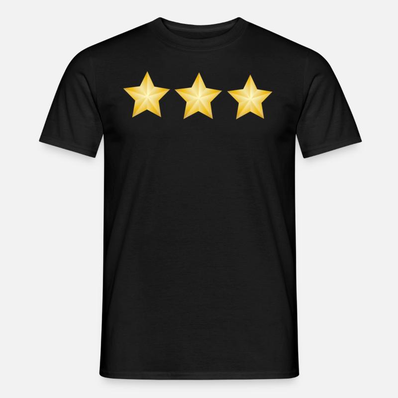 Drei Sterne - Männer T-Shirt - Schwarz