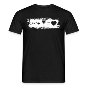 Grunge Rectangle - Herz - Wein - Segelflugzeug - - Männer T-Shirt - Schwarz - Vorne - AI Model Male 178 light (178cm)