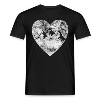 Coeur - Montagne - (24) - T-shirt homme - noir - Devant - AI Model Male 178 light (178cm)
