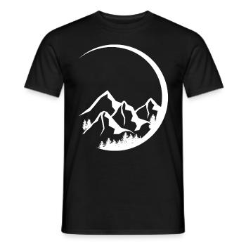 Circle - Mountain - (8) - Men's T-Shirt - black - Front - AI Model Male 178 light (178cm)