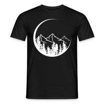 Circle - Mountain - (2) - Men's T-Shirt - black - Front - AI Model Male 178 light (178cm)