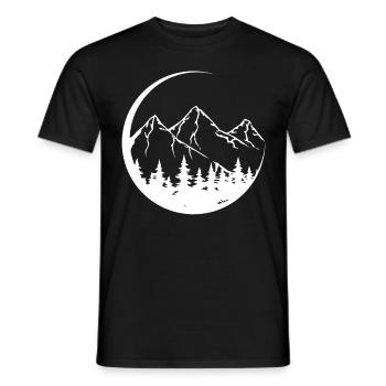 Circle - Mountain - (3) - Men's T-Shirt - black - Front - AI Model Male 178 light (178cm)