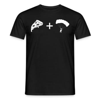Pizza - Paragliding - - Men's T-Shirt - black - Front - AI Model Male 178 light (178cm)