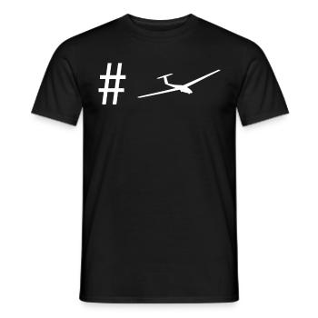 Hashtag - Segelflugzeug - - Männer T-Shirt - Schwarz - Vorne - AI Model Male 178 light (178cm)
