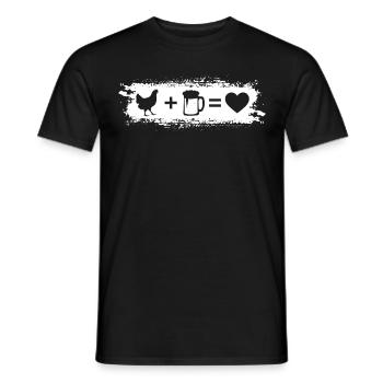 Grunge Rectangle - Coeur - Bière - Randonnée - - T-shirt homme - noir - Devant - AI Model Male 178 light (178cm)