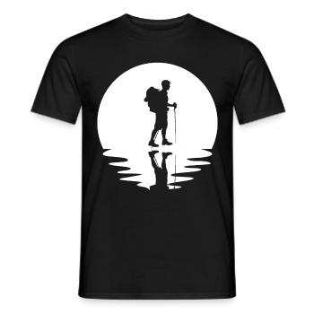 Circle and reflection - Hiking - - Men's T-Shirt - black - Front - AI Model Male 178 light (178cm)