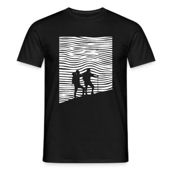 Hiking - (7) - Men's T-Shirt - black - Front - AI Model Male 178 light (178cm)