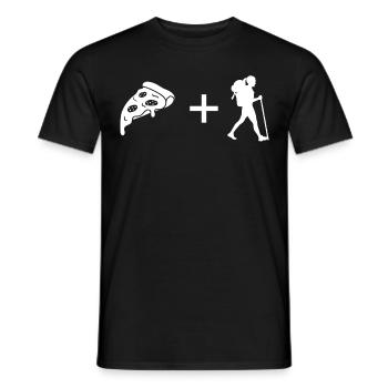 Pizza - Female Hiking - - Men's T-Shirt - black - Front - AI Model Male 178 light (178cm)