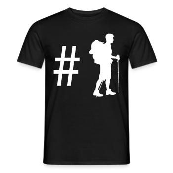 Hashtag - Wandern - - Männer T-Shirt - Schwarz - Vorne - AI Model Male 178 light (178cm)