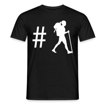 Hashtag - Female Hiking - - Men's T-Shirt - black - Front - AI Model Male 178 light (178cm)
