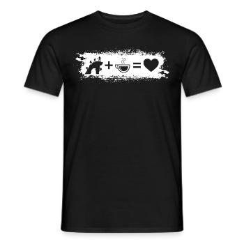Grunge Rectangle - Heart - Coffee - Climbing - - Men's T-Shirt - black - Front - AI Model Male 178 light (178cm)