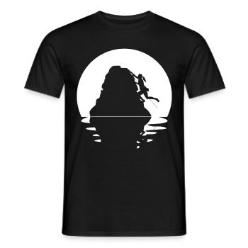 Circle and Reflection - Female Climbing - - Men's T-Shirt - black - Front - AI Model Male 178 light (178cm)