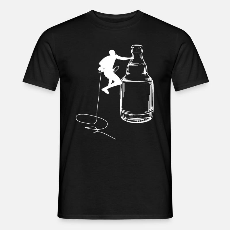 Bier - Klettern - - Männer T-Shirt - Schwarz