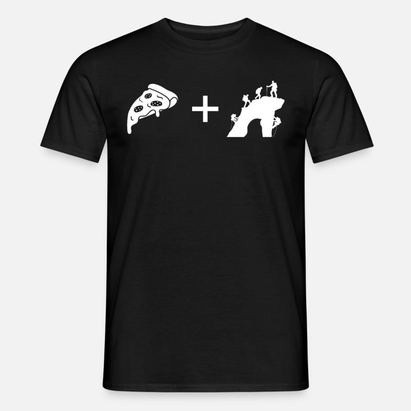 Pizza - Klettern - - Männer T-Shirt - Schwarz