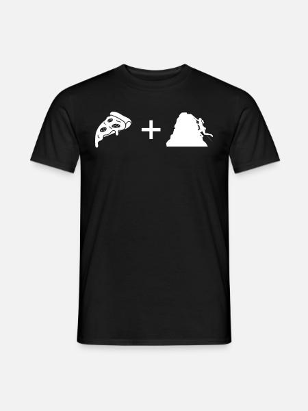 Pizza - Female climbing - - Men's T-Shirt - black