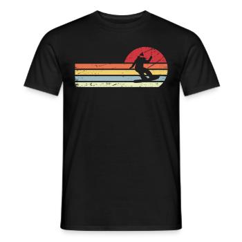 Sonne und Retro-Linien - Snowboarding für Frauen - - Männer T-Shirt - Schwarz - Vorne - AI Model Male 178 light (178cm)