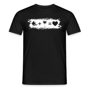 Grunge Rectangle - Heart - Wine - Snowboarding - - Men's T-Shirt - black - Front - AI Model Male 178 light (178cm)