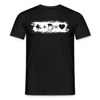 Grunge Rectangle - Coeur - Bière - Snowboard - Grun - T-shirt homme - noir - Devant - AI Model Male 178 light (178cm)