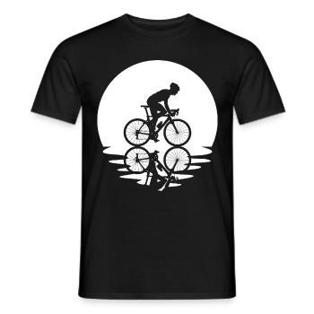 Kreis und Spiegelung - Mann Radfahren - - Männer T-Shirt - Schwarz - Vorne - AI Model Male 178 light (178cm)