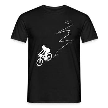 Ligne de courbe - Cyclisme - (5) - T-shirt homme - noir - Devant - AI Model Male 178 light (178cm)