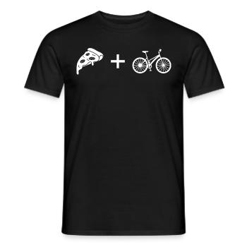 Pizza - Cycling - - Men's T-Shirt - black - Front - AI Model Male 178 light (178cm)