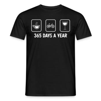 365 jours par an - Vin - Cyclisme - - T-shirt homme - noir - Devant - AI Model Male 178 light (178cm)
