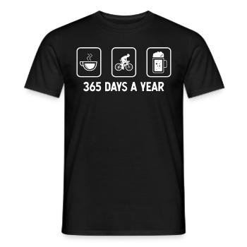 365 jours par an - bière - homme à vélo - - T-shirt homme - noir - Devant - AI Model Male 178 light (178cm)