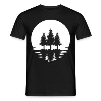 Kreis und Spiegelung - Bäume - - Männer T-Shirt - Schwarz - Vorne - AI Model Male 178 light (178cm)