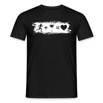 Grunge Rectangle - Herz - Wein - Weiblich Laufen - - Männer T-Shirt - Schwarz - Vorne - AI Model Male 178 light (178cm)