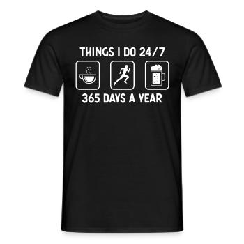 Ich denke, ich mache 24-7 365 Tage im Jahr - Bier - Männer T-Shirt - Schwarz - Vorne - AI Model Male 178 light (178cm)