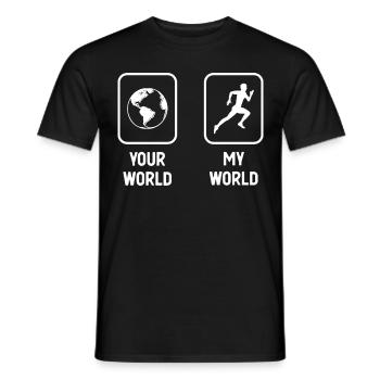 Votre monde Mon monde - Courir - - T-shirt homme - noir - Devant - AI Model Male 178 light (178cm)