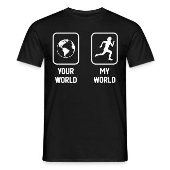 Your World My World - Course à pied féminine - - T-shirt homme - noir - Devant - AI Model Male 178 light (178cm)
