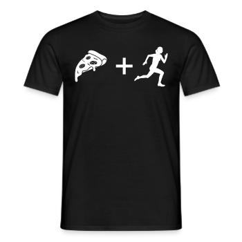 Pizza - Course féminine - - T-shirt homme - noir - Devant - AI Model Male 178 light (178cm)