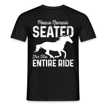 Bitte bleiben Sie während des gesamten Rittes sitz - Männer T-Shirt - Schwarz - Vorne - AI Model Male 178 light (178cm)